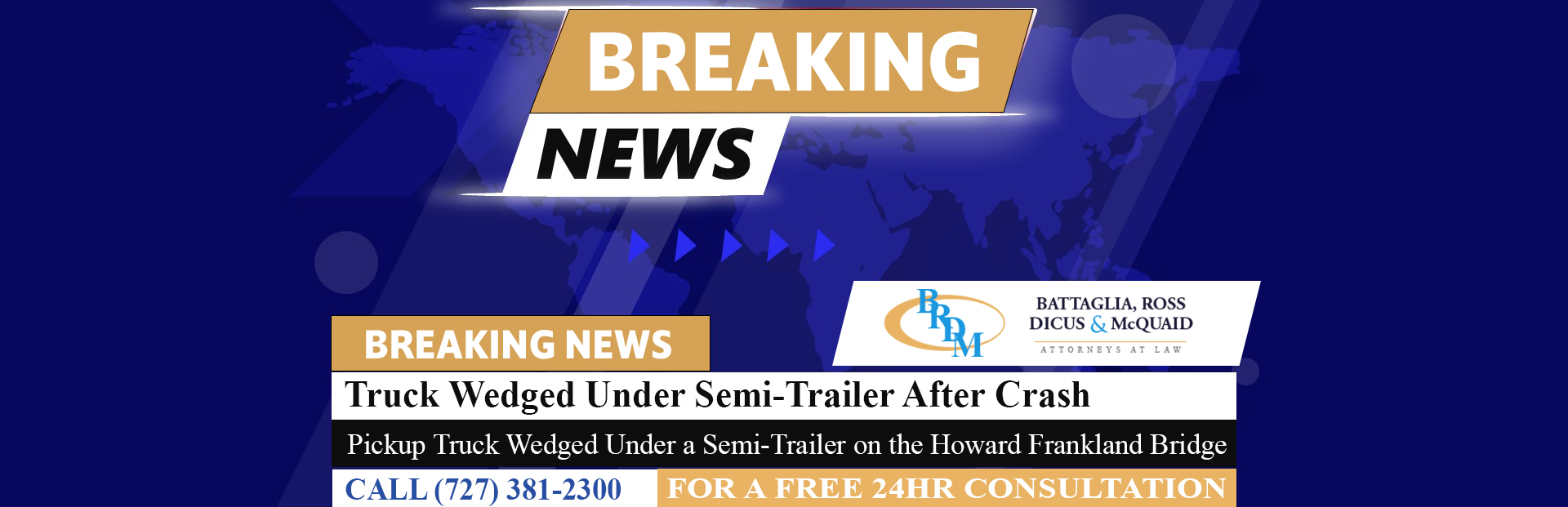 [12-12-22] Truck Wedged Under Semi-Trailer After Crash on Howard Frankland Bridge