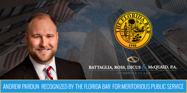 Andrew Pardun wurde von der Anwaltskammer Floridas für seine Verdienste im öffentlichen Dienst ausgezeichnet