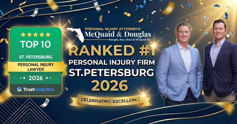 Personal Injury Attorneys McQuaid & Douglas Ranked #1 on TrustAnalytica’s Top Personal Injury Lawyers in St. Petersburg List