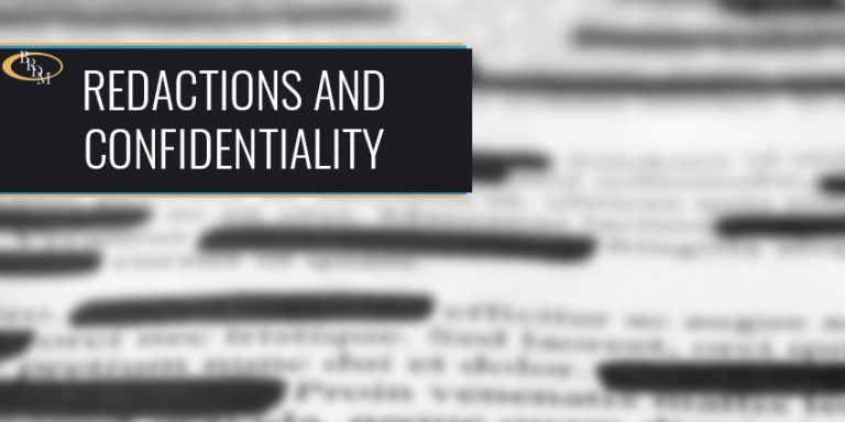 Redactions and Confidentiality